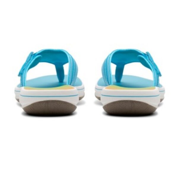 Clarks Cloud Steppers Breeze Sea Flip Flops Turquoise/Coral Ombre 🆕⌚📦🏃💨🚚 - Picture 8 of 16